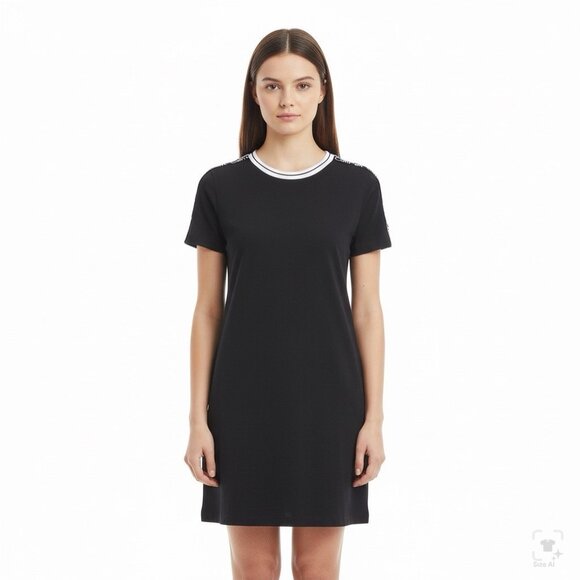Calvin Klein Women's Black Cotton Logo T-Shirt Dress Size M Casual Style - New - Picture 11 of 11